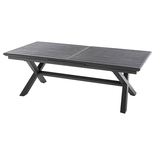 HESPERIDE - Table de jardin extensible "Axiome" ardoise granitée 10 places en aluminium traité époxy - large
