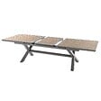 HESPERIDE - Table de jardin extensible "Axiome" effet bois honey & praline 10 places en aluminium traité époxy - vignette