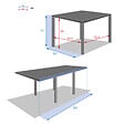 HESPERIDE - Table extensible carrée en verre Piazza 4/8 places Gris anthracite - Hespéride - vignette