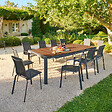 HESPERIDE - Table de jardin extensible "Paradize" Noyer & graphite 12 places en aluminium et acacia - vignette