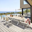 HESPERIDE - Table de jardin extensible "Axiome" en aluminium lin & argile traité époxy 12 places - vignette