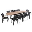 OVIALA - Ensemble table extensible 220/280 cm et 10 chaises de jardin - Jakarta - vignette