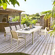 HESPERIDE - Table de jardin extensible "Piazza" argile 12 places en aluminium traité en epoxy - vignette