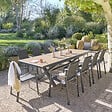 HESPERIDE - Table de jardin extensible "Axiome" effet bois honey & graphite 10 places en aluminium - vignette