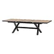HESPERIDE - Table de jardin extensible "Axiome" effet bois honey & graphite 10 places en aluminium - vignette