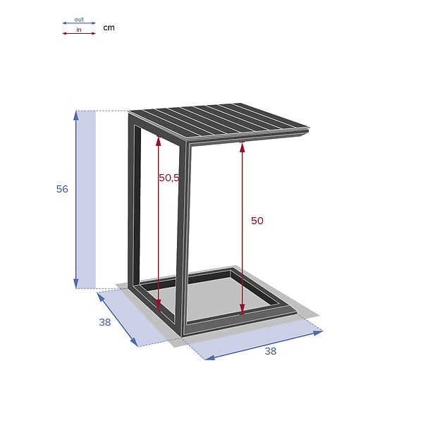 HESPERIDE - Table d'appoint en aluminium gris Graphite Evasion - Hespéride - large