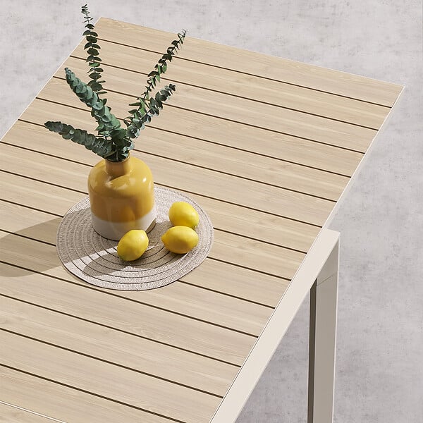 HESPERIDE - Table de jardin rectangulaire extensible coulissante Evasion  8/10 places lin et argile - Hespéride - large