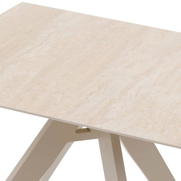 HESPERIDE - Table de jardin carrée "Terzano" vanille & argile 2 places en aluminium - large