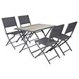 HESPERIDE - Table de jardin pliante rectangulaire "Azua" gris smoke 4 places en aluminium traité époxy - vignette