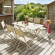 HESPERIDE - Table de jardin pliante carrée "Azua" argile 6 places en aluminium traité en epoxy - vignette