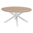 HESPERIDE - Table de jardin "Oriengo" acacia  & blanc 4 places en aluminium traité époxy - vignette