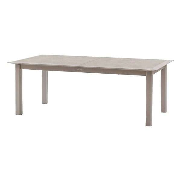 HESPERIDE - Table de jardin extensible "Allure" effet bois & avoine 12 places en aluminium - large