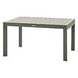 HESPERIDE - Table de jardin extensible coulissante "Évasion" effet bois lin & vert laurier 10 places lates en aluminium - vignette
