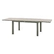 HESPERIDE - Table de jardin extensible coulissante "Évasion" effet bois lin & vert laurier 10 places lates en aluminium - vignette