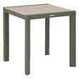 HESPERIDE - Table de jardin "Évasion" effet bois lin & vert laurier 2 places lates en aluminium - vignette
