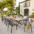 HESPERIDE - Table de jardin extensible AXIOME Effet bois Noix & Graphite 12 places - vignette