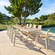 HESPERIDE - Table de jardin "Axiome" extensible lin & argile 10 places en aluminium - vignette