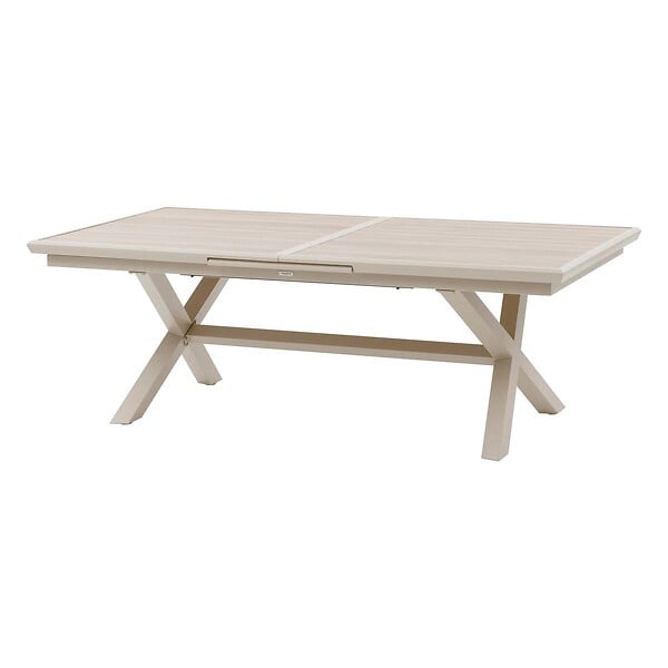 HESPERIDE - Table de jardin "Axiome" extensible lin & argile 10 places en aluminium - large