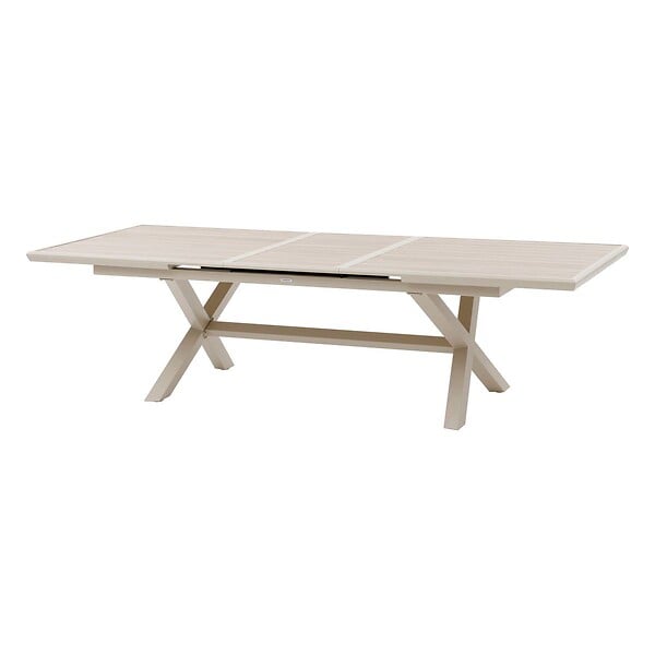 HESPERIDE - Table de jardin "Axiome" extensible lin & argile 10 places en aluminium - large