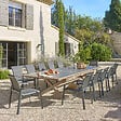HESPERIDE - Table de jardin extensible "Axiome" graphite & honey 12 places en aluminium - vignette