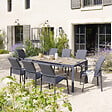 HESPERIDE - Table de jardin extensible "Évasion" effet bois honey & graphite 8 places lates en aluminium - vignette