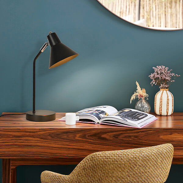 COREP - Lampe de bureau - Métal - AUGUSTE - Noir mat - H37.5cm - large