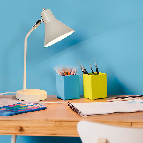 COREP - Lampe de bureau métal - Corep AUGUSTE - Blanc mat - H37.5cm - large