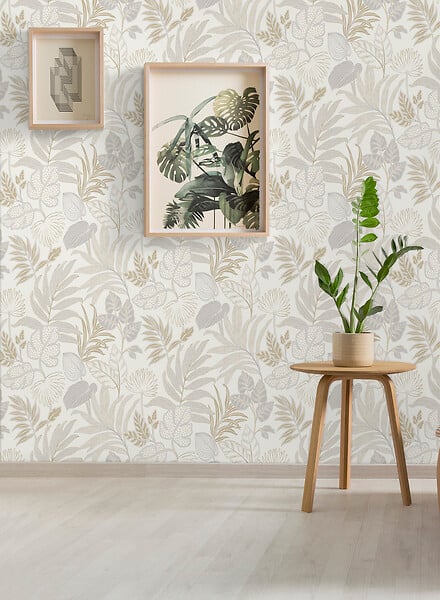 GRANDECO - Papier peint Kew naturel - L.10050xl.530mm - large