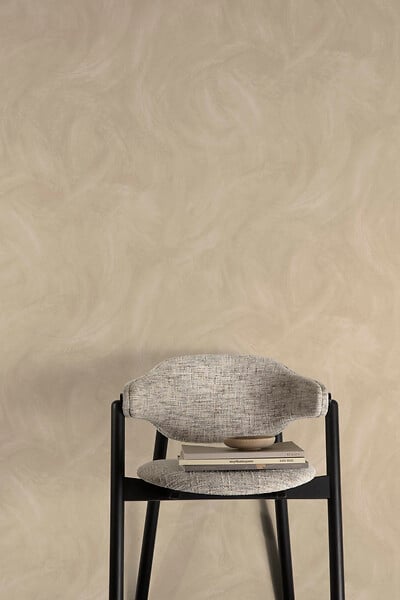 GRANDECO - Papier peint vinyle Textured Vibes - Beige - L.53x1005cm - large