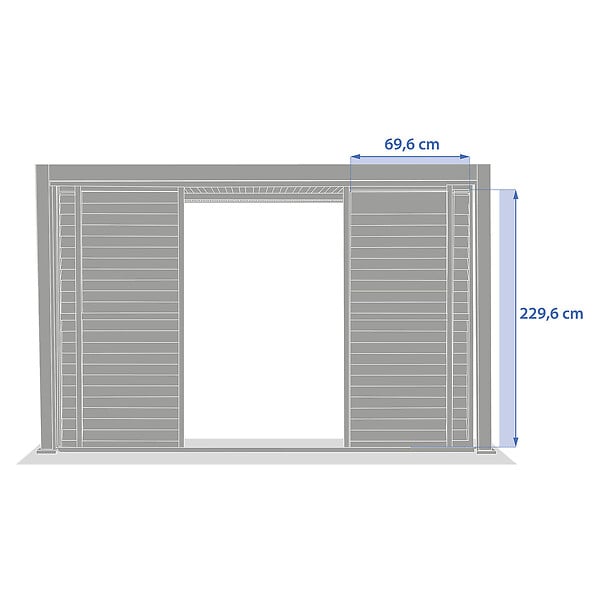 HESPERIDE - Persienne coulissante pour pergola bioclimatique "Evora" - 1/3 côté - 2,7 x 2,3m Graphite - large