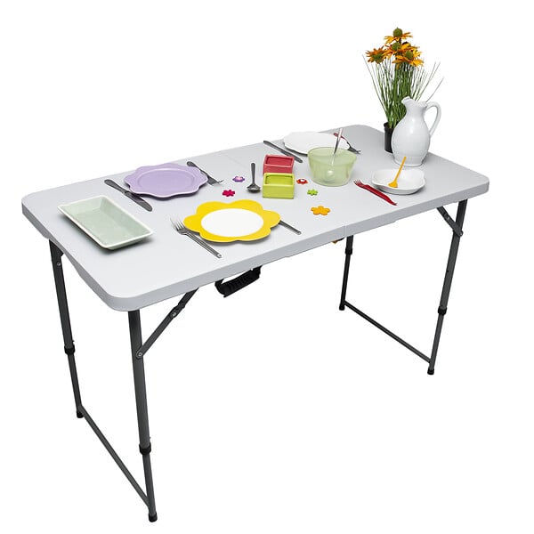 WERKAPRO - Table pliante rectangulaire  à pieds réglables  120x60x74cm - large