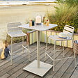 HESPERIDE - Table haute de jardin "Phuket" argile 2 places en acier traité époxy - vignette