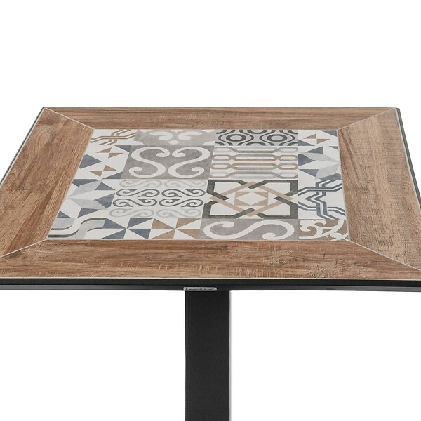 HESPERIDE - Table de jardin bistro "Lambada" céramique & graphite 2 places en acier et céramique - large