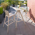 HESPERIDE - Table haute de jardin carrée "Terzano" vanille & argile 2 places en aluminium - vignette