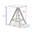 HESPERIDE - Table haute de jardin carrée "Terzano" vanille & argile 2 places en aluminium - vignette