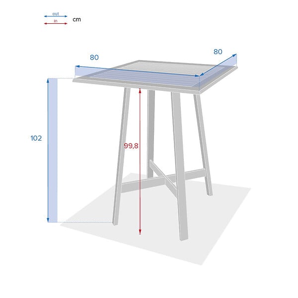 HESPERIDE - Table haute de jardin "Tiwi" 4 places en acacia - large