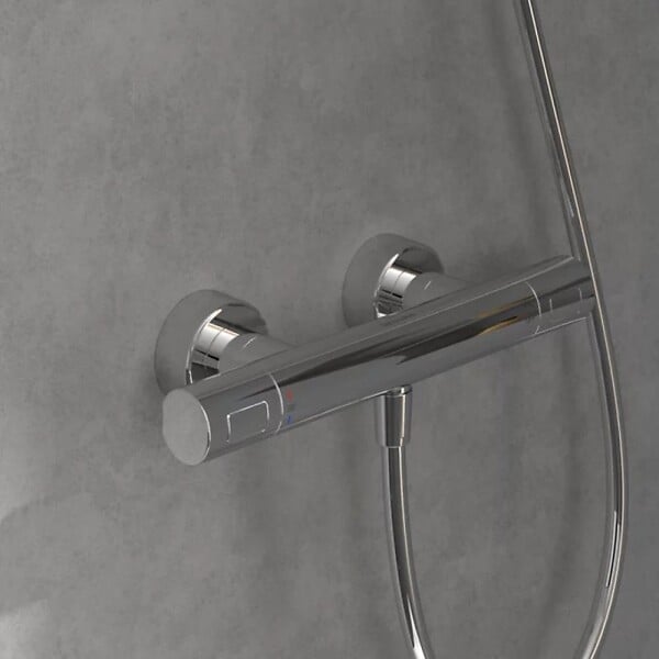 VILLEROY ET BOCH - Mitigeur douche thermostatique  Universal rond Chrome - large