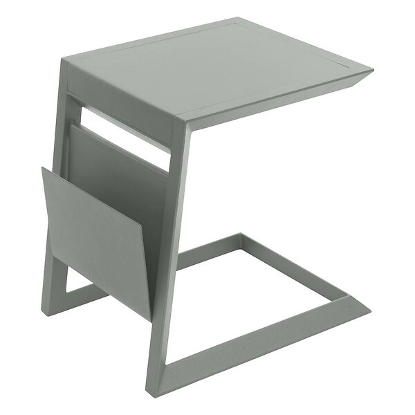 HESPERIDE - Table d''appoint de jardin carrée "Allure" vert laurier 55x45x55cm - large