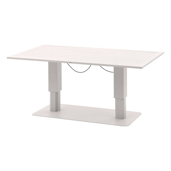 HESPERIDE - Table de jardin relevable rectangulaire "Salimia" avoine 150 x 80 x 69cm en aluminium - large