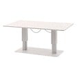 HESPERIDE - Table de jardin relevable rectangulaire "Salimia" avoine 150 x 80 x 69cm en aluminium - vignette