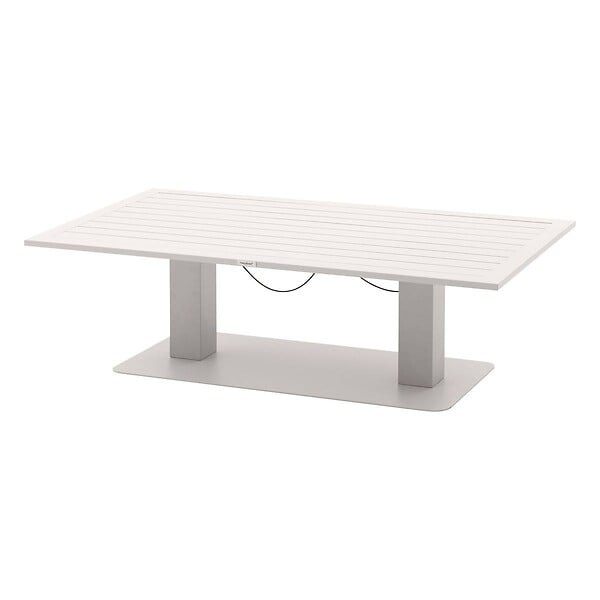 HESPERIDE - Table de jardin relevable rectangulaire "Salimia" avoine 150 x 80 x 69cm en aluminium - large