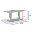HESPERIDE - Table de jardin relevable rectangulaire "Salimia" avoine 150 x 80 x 69cm en aluminium - vignette