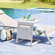 HESPERIDE - Table d'appoint de jardin carrée "Allure" argile 55 x 45 x 55cm en aluminium - vignette