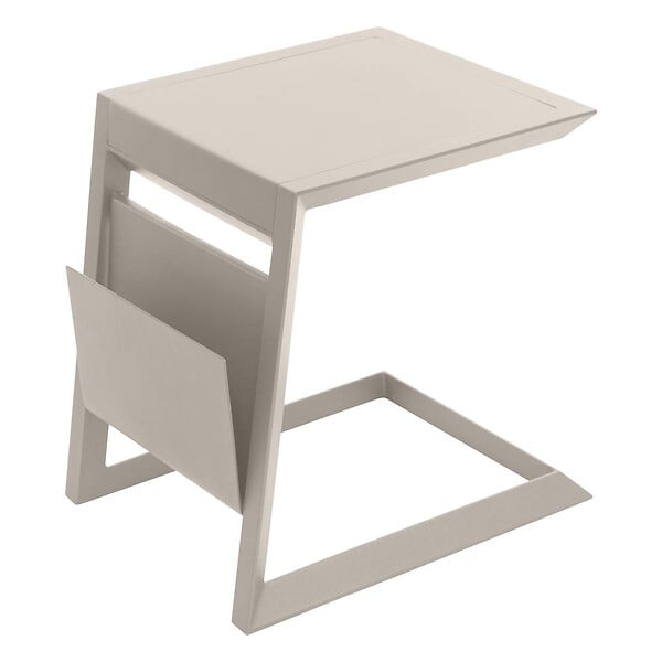 HESPERIDE - Table d'appoint de jardin carrée "Allure" argile 55 x 45 x 55cm en aluminium - large