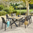 HESPERIDE - Table de jardin "Axiome" eucalyptus & graphite 8 places - vignette