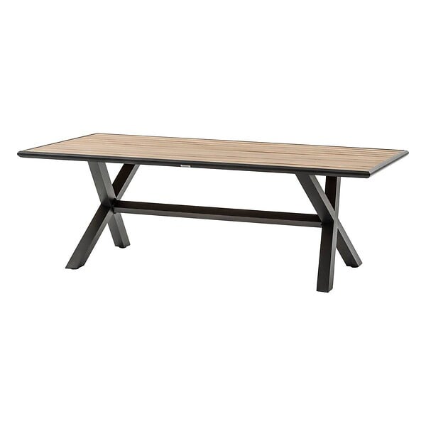 HESPERIDE - Table de jardin "Axiome" eucalyptus & graphite 8 places - large