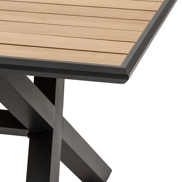 HESPERIDE - Table de jardin "Axiome" eucalyptus & graphite 8 places - large