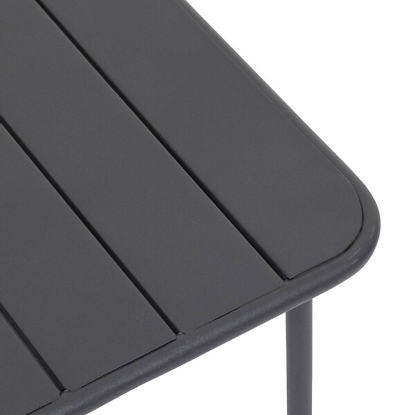 HESPERIDE - Table basse de jardin carrée "Phuket" graphite en acier traité en époxy - large