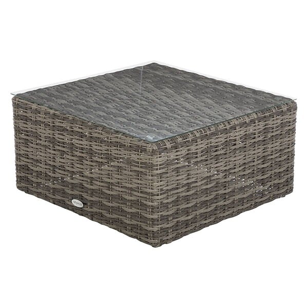 HESPERIDE - Table basse de jardin carrée "Mooréa" terre d'ombre 72x72x36cm en aluminium traité époxy - large