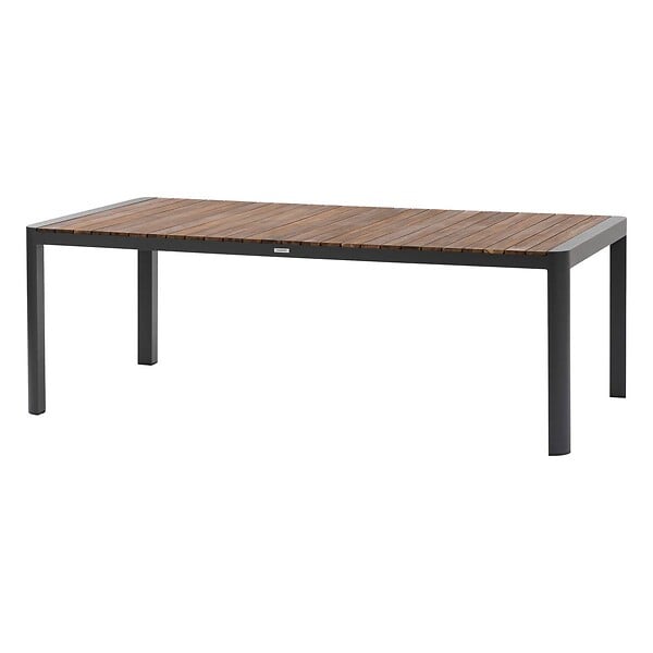 HESPERIDE - Table de jardin rectangulaire "Paradize" noyer & graphite 10 places en aluminium - large